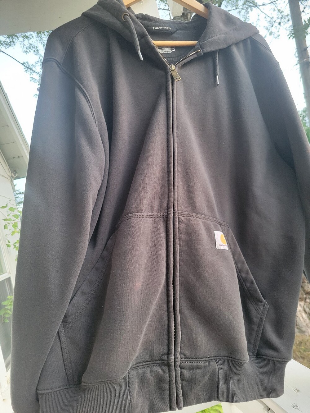 Carhartt, MENS, Size LARGE, zippered Hoodie, Loose -Fit, Color Black